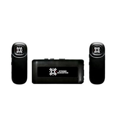 Xtreme Acoustics XAWL603 Wireless UHF Dual Channel Lavalier Microphone with 3.5mm Camera and Mobile Cable for Singing, Audio Video Recording, YouTube