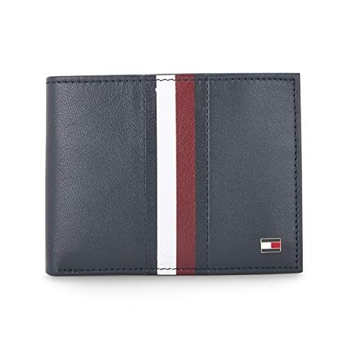 Tommy Hilfiger Men's Passcase Wallet Rane - Navy | 2 Compartments | 10 Cards Slots | Stylish Men's Leather Wallet