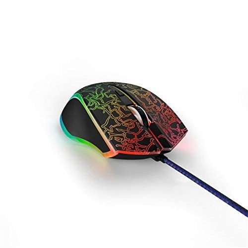 uRage "Reaper 220 Illuminated Gaming Mouse, Adjustable RGB Lighting, up to 4800 dpi Avago Gaming Sensor, 500 HZ USB Polling Rate, USB Wired Gaming Mouse