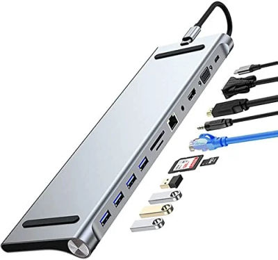 Tobo USB C Hub, 11 in 1 Aluminum Type C Hub Adapterr with ethernet USB-C
