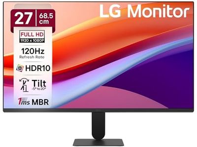 LG 27U411A-BD 68.5 cm (27 Inch) FHD (1920x1080) IPS Monitor, 1ms(MBR), 120Hz, Anti-Glare, sRGB 99%(Typ.), HDR10, 3-Side Virtually Borderless, Reader Mode, Flicker Safe, VGA, HDMI, Slim Stand, Black