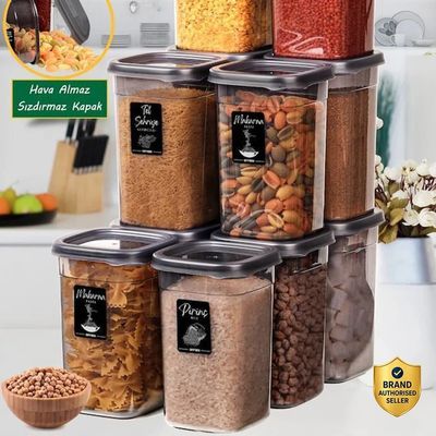 3D METRO SUPER STORE Plastic Grocery Container - 1100 ml (Pack of 6, Transparent, Grey)