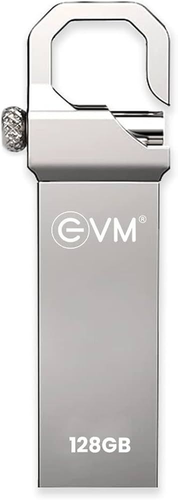 EVM EnStore 128GB USB 2.0 High-Capacity Durable Metal Flash Drive | Dependable 15MB/s Read|Rugged Premium Metal Body | Seamless Plug & Play | Laptop Desktop Car Stereo |10 Years Warranty (EVMPD/128GB)