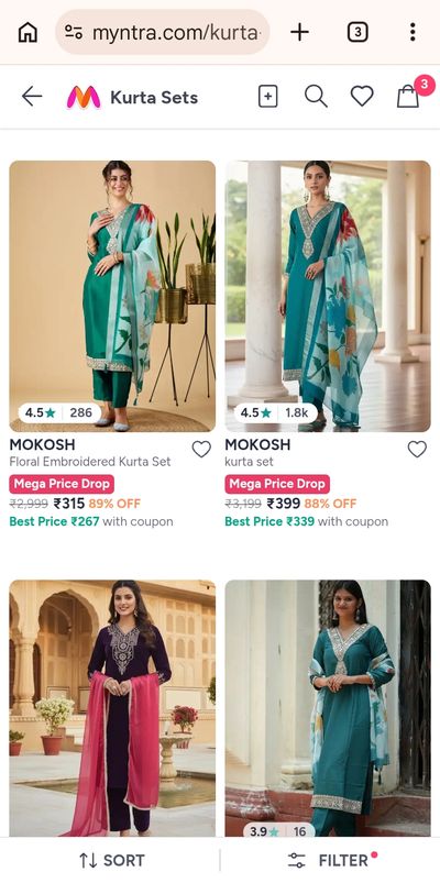 UPTO 90% OFF || WOMEN'S KURTA SET