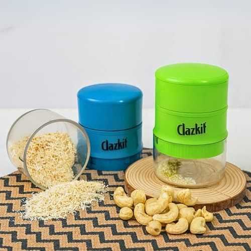Clazkit Precision Cashews & Almond Cutter/Slicer : Effortless Slicing with Built-in Storage Convenience -Multicolor
