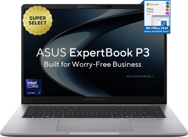 ASUS ExpertBook P3 with AI PC IR Cam 1 Yr ADP Intel Core Ultra 7 255H - (16 GB/512 GB SSD) 14 inch Laptop