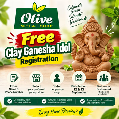 Olive Mithai Shop : Free Clay Ganesha Idol