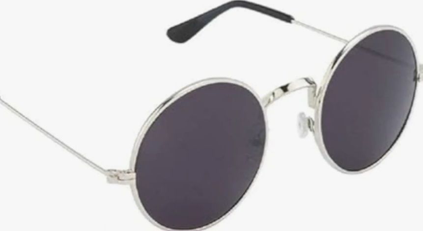 Stylish Black Glass Sunglasses with Silver Metal Frame - Trendy Unisex Shades for Men and Women