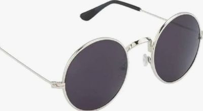 Stylish Black Glass Sunglasses with Silver Metal Frame - Trendy Unisex Shades for Men and Women