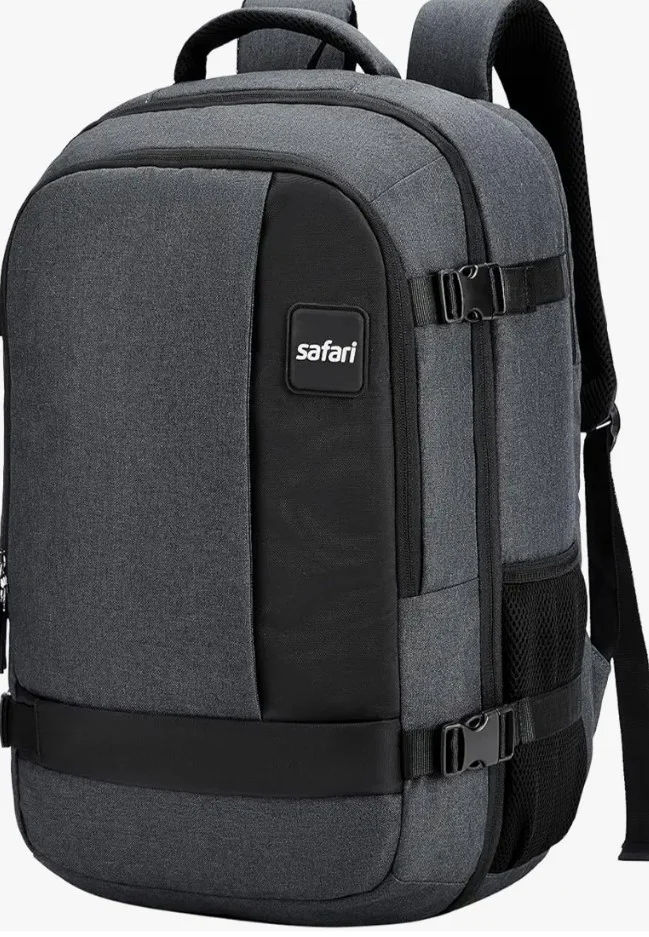 Safari 45L Expandable Overnighter Casual Hiking Travel Backpack Large size Laptop Bag for Man and Women with suitcase compartment, Ideal for Office Use, Work Trips, School, College, boys and girls