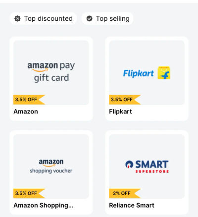 Zillion App Reward | Gift Cards 3.5% off | Apay | ASV | FK