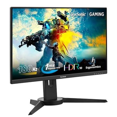 ViewSonic XG2409 24-inch (60.96cm) FHD 1920x1080p Gaming Monitor | SuperClear IPS | 180Hz | 1ms |HDR10 | AMD FreeSync | sRGB 104% | Eye-Care | Height, Swivel, Tilt & Pivot Adj. | 2X HDMI 2.0 |1x DP