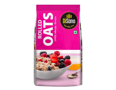 DiSano Rolled Oats 1kg, Jumbo Oats, 100% Whole Grain, High in Protein & Fibre on Instamart