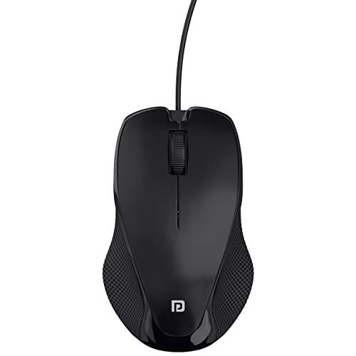 Portronics Toad 101 Wired Optical Mouse with 1200 DPI, Plug & Play, Hi-Optical Tracking(Black)
