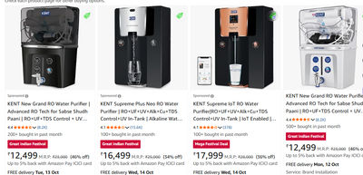 KENT Supreme Plus Neo RO Water Purifier | RO + UF + UV + Alkaline + Copper + TDS Control | 8L Tank (Black)