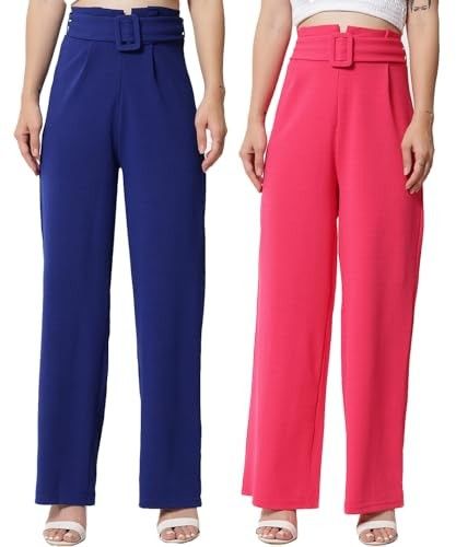 KOTTY Women High Rise Regular Casual Pants