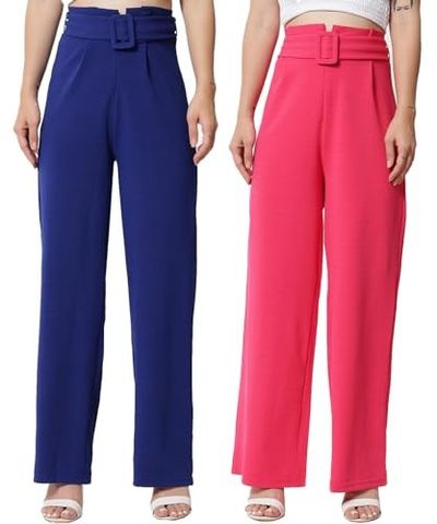 KOTTY Women High Rise Regular Casual Pants