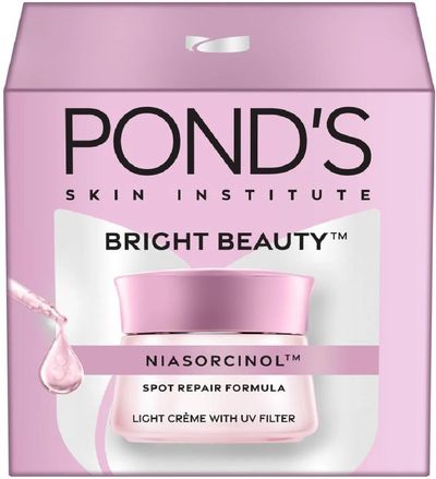 POND's Bright Beauty Light Cream with UV Filter, Niasorcinol, Fades Dark Spots, Brightens Skin (50 g)