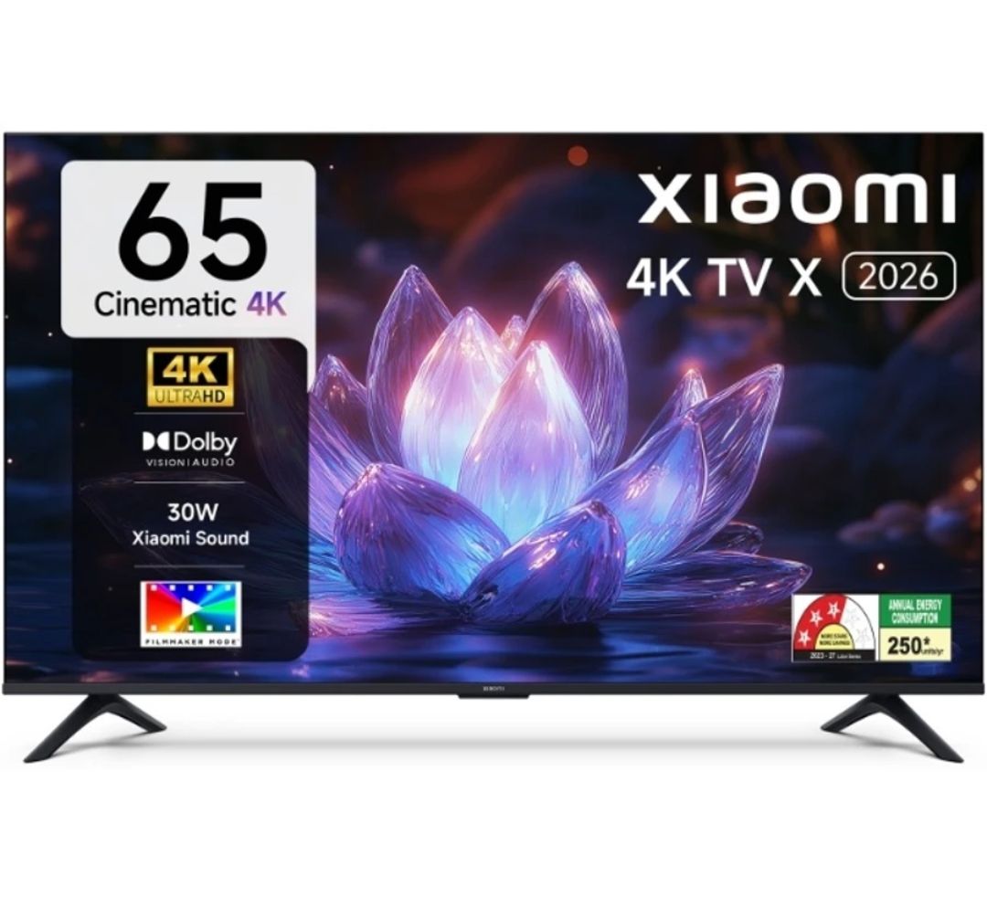 XIAOMI X Series 165.1 cm (65 inch) Ultra HD (4K) LED Smart Google TV 2026 Edition with Dolby Vision, HDR 10, 34W Dolby Audio, Xiaomi Sound, Film-maker mode, 120 Hz Game Booster, Mi TV (L65MB-AIN)