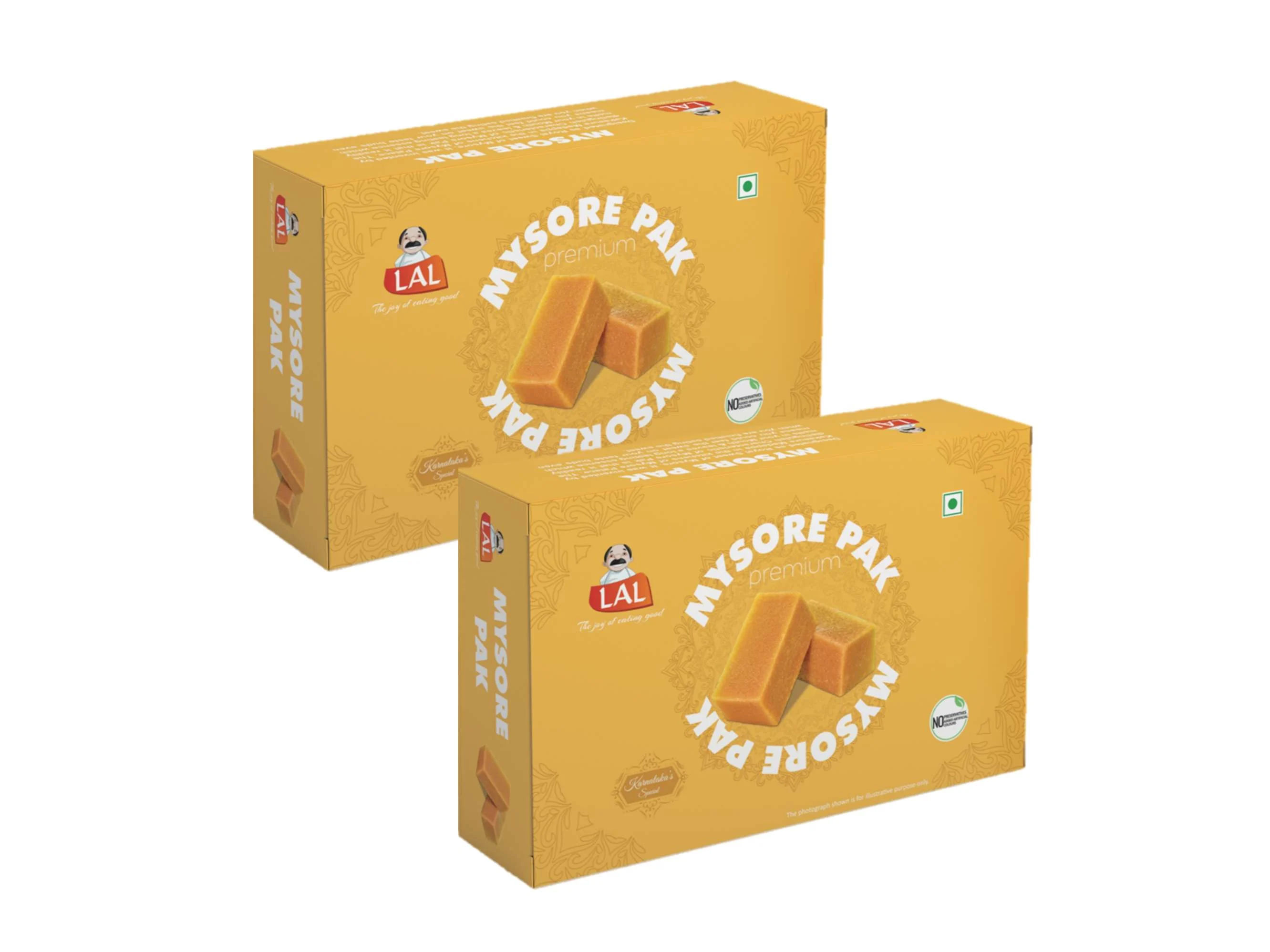Lal Sweets Mysore Pak Premium - 400g (200g - Pack of 2)