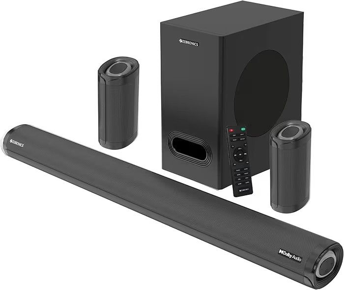 ZEBRONICS Zeb-Juke BAR 9500WS PRO Dolby 5.1 soundbar with Wireless Satellites, Dolby Audio, 525 Watts Output Power