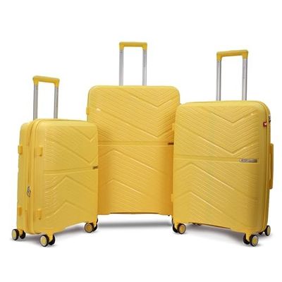 AMERICAN TRAVELLER Prime Set-3 Hard case Polypropylene Luggage Trolley Bag | Expandable Trolley bag| Lightweight| TSA-Type Lock| Anti-theft Zipper| 8 Dual Wheel luggage trolley| 5-Year Warranty