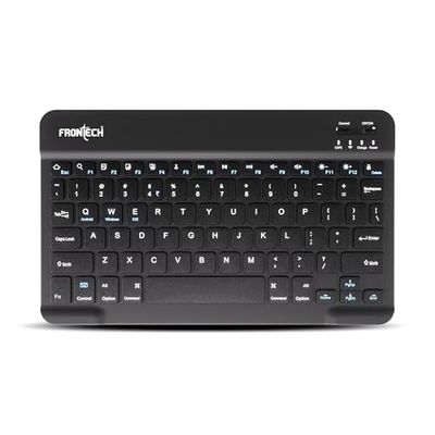 FRONTECH Ultra-Slim Wireless Mini Bluetooth Keyboard with 78 Keys, Rechargeable Battery, Compact Design for Windows/Mac/Android/iOS - (FT-1603) (Black)