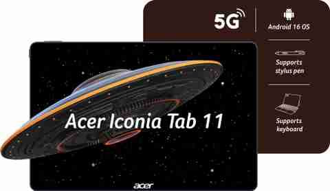Acer Iconia Tab iM11 8 GB RAM 128 GB ROM 10.95 inch with Wi-Fi+5G Gaming MediaTek 8755 CPU - Octa core Up to 2.4 Ghz Tablet (Slate Grey)