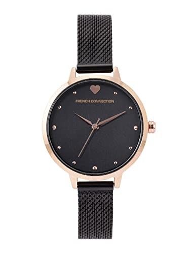 French Connection Women's Amour Analog Watch Black Strap-FCN00018E