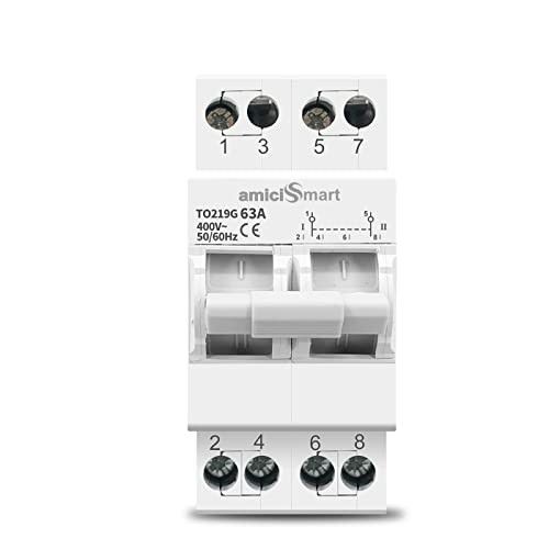 amiciSmart Dual Power Manual Transfer Switch - 63A Single Phase, 400V
