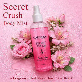 Careveda Secret Crush Body Mist 100Ml | Long Lasting Fruity Floral Fragrance | Refreshing Perfume Spray For Women | Premium Collection