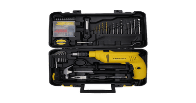 Stanley Corded Hammer Drill Machine and Hand Tool Kit for Home (600W, 13mm, Yellow and Black, SDH600KP) on Instamart: