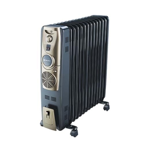 Bajaj Majesty RH 13F Plus 2500 Watts 13 Fins Oil Filled Room Heater | ISI Approved | DuraProtek | Temperature Control | Auto Thermal Cut-Out | 2 Yr Warranty Black/Golden