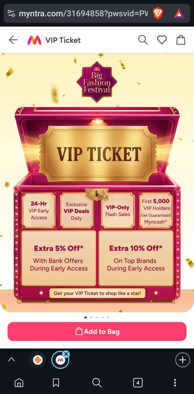 *Myntra VIP Ticket for Free*