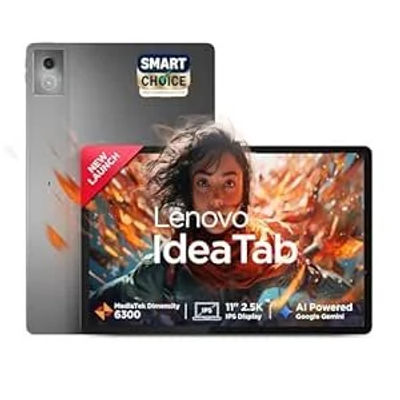 Lenovo Idea Tab Smartchoice |11-inch 2.5K Clear Display, 90Hz Refresh Rate, 8GB RAM, 256GB ROM| MediaTek Dimensity 6300| 7040mAh Battery|4 Speakers| USB-C |Wi-Fi |AI-Enabled, Dolby Atmos, Luna Grey