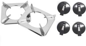 Pashupati Mart Pan Support Gas Stove Stand Steel And Knob 4 pc Stainless Steel, Steel Manual Hob
