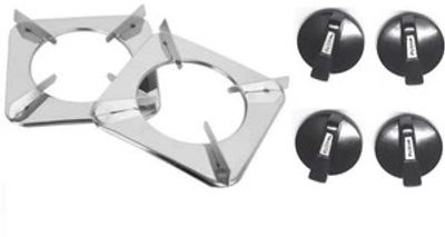 Pashupati Mart Pan Support Gas Stove Stand Steel And Knob 4 pc Stainless Steel, Steel Manual Hob