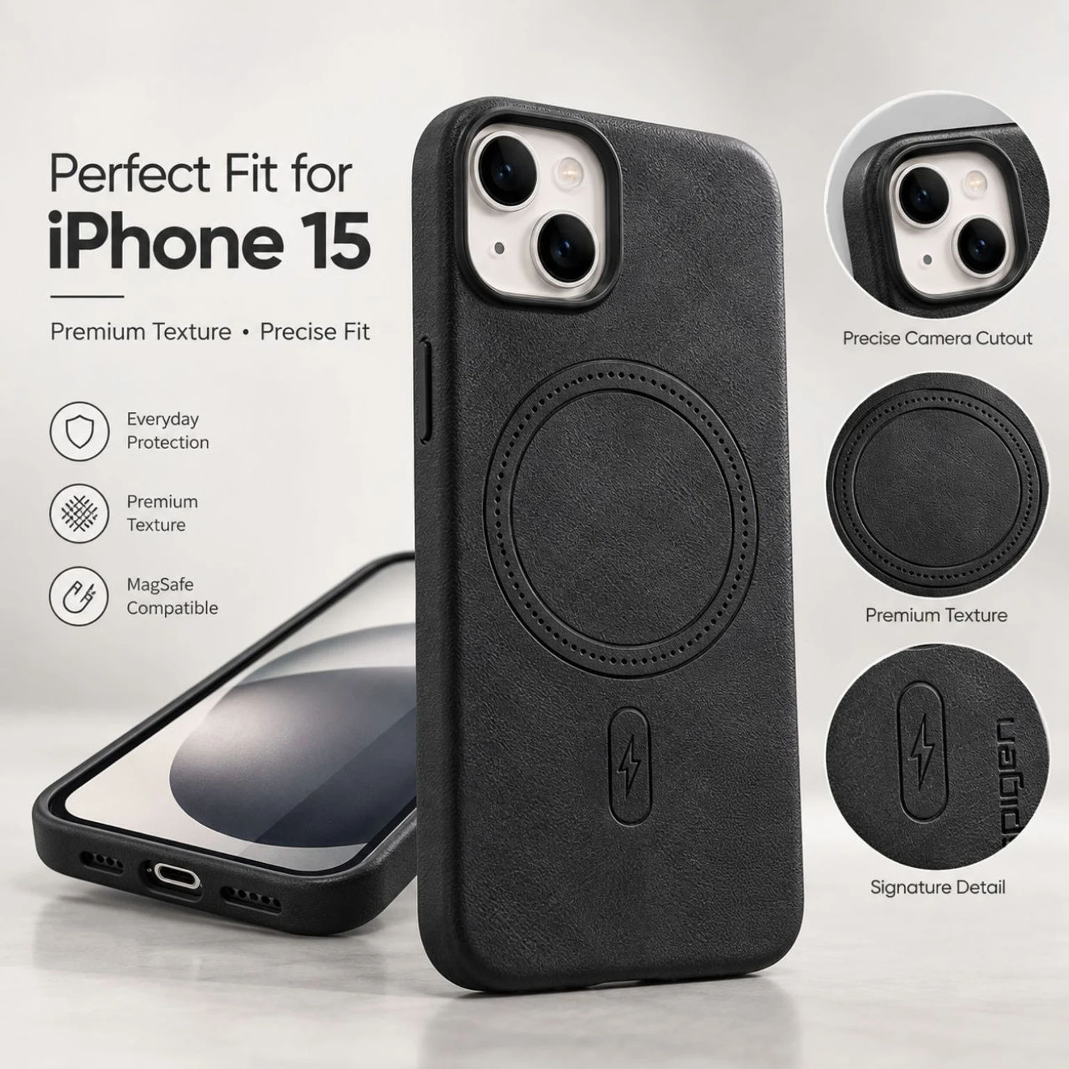 Black iPhone 15 MagSafe Case
