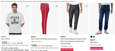 Spykar Men's Slim Fit Mid-Rise Casual Stretch Denim Jeans | 5-Pocket Colored Denim Pants (Red)