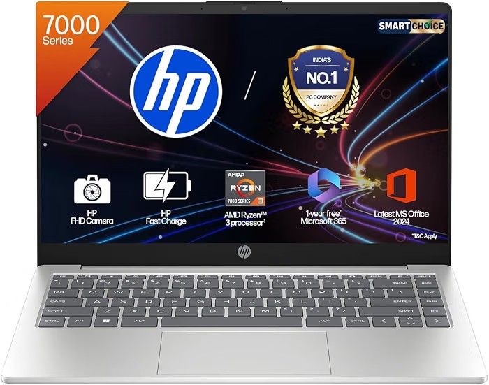 HP 15 Smartchoice, AMD Ryzen 3 7320U (8GB LPDDR5, 512GB SSD) FHD, Anti-Glare
