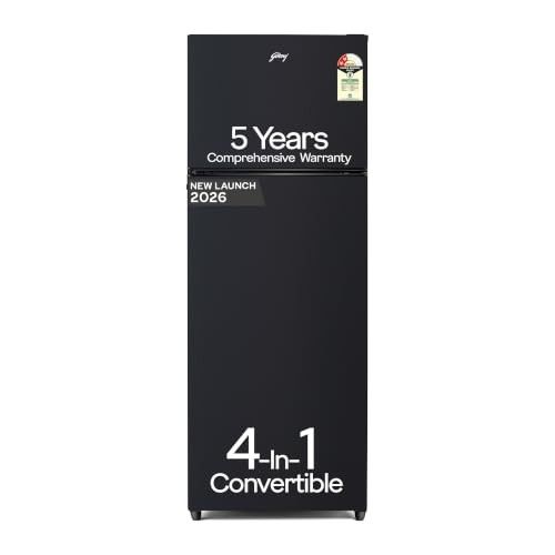 Godrej 330L 2 Star | 5 years Comprehensive Warranty| New Launch| AI Powered| 4-in-1 Convertible| 95%+ Food Surface Disinfection | Inverter Frost Free Refrigerator (RF EON 350BN RCIT GP BK)