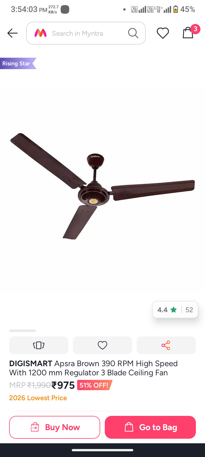 Digismart ceiling fan @716