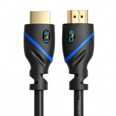 C&E High-Speed ​​4K HDMI Cable 2-Pack - Gold Plated Connectors for PC, TV, Xbox & PlayStation
