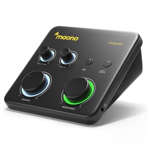 MAONO Audio Interface for Recording Studio: Audio Mixer with 24-bit/192kHz Routing Software(PS22 Lite Black)