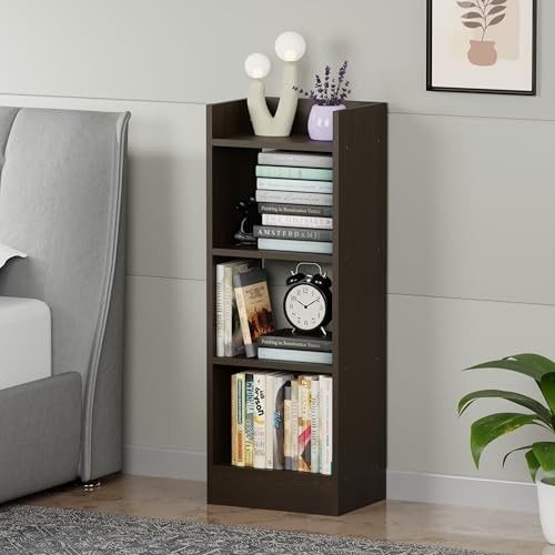 Lukzer 3 Layer Engineered Wood Multipurpose Rack Bookshelf Storage Organizer Stand (MR-010/Wenge/80x33x22cm) - Modern Wenge Bookshelf Storage for Home Organization