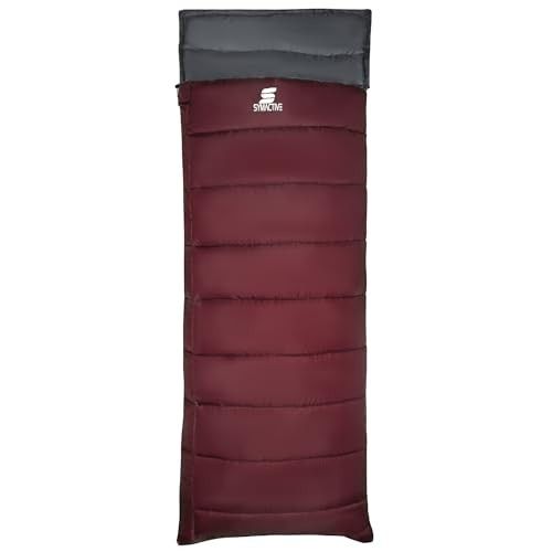Amazon Brand - Symactive Sleeping Bag (Maroon, for Adults Upto 6.8 Ft)