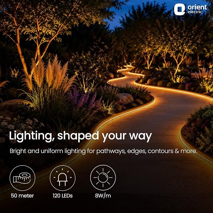 Orient Electric Joylite LED Rope Light 50 m Warm White | 120 LED per Meter | Indoor and Outdoor use for Home Decoration