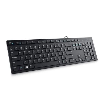 Dell KB216 Wired Multimedia Keyboard - Full-Size Layout with USB Interface, Chiclet Keys, Spill Resistance with 3 Indicator Lights| Plug and Play| Hot Keys: Volume, Mute, Play/Pause, Backward, Forward