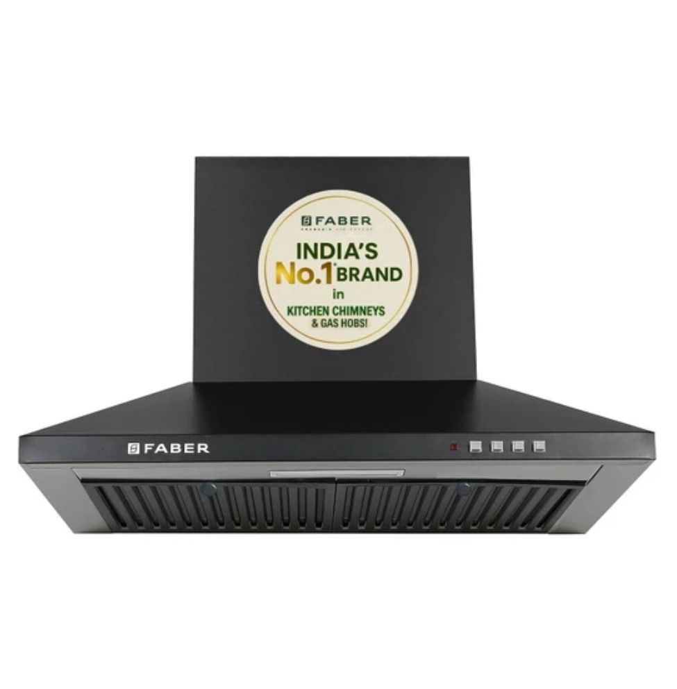 FABER HOOD PLUTO PB BF BK 1000 CMH 60 cm Pyramid Shape 60cm 3 Layer Baffle filter Powerful suction