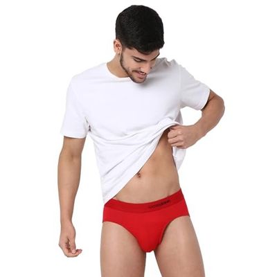 Underjeans Men Premium Mid Grey Cotton Blend Regular Fit Brief